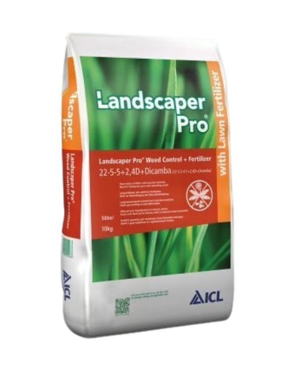 Комбиниран тор с хербициди Landscaper Pro 22-5-5 подхранва тревата и унищожава плевелите. Подходящ за декоративни площи и спортни терени.